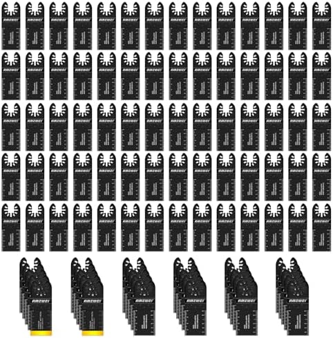 AMZWEI 100PCS Professional Multitool Blade Kits Metal, Wood Cutting