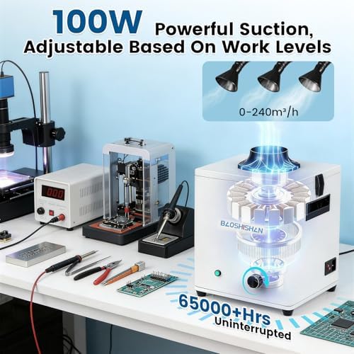 BAOSHISHAN 100W Solder Fume Extractor 240m³/h Strong Suction