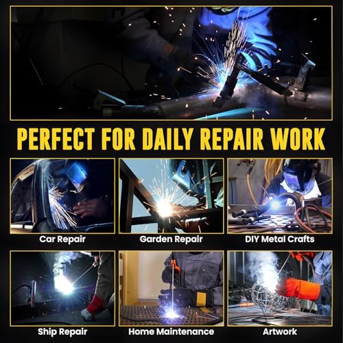 140A 3-in-1 MIG/TIG/Stick Welder with Synergic IGBT, Dual Voltage 110V/220V, Digital Display IGBT Inverter Welding Machine for Gas/Gasless MIG, Lift TIG, ARC Welding US Plug