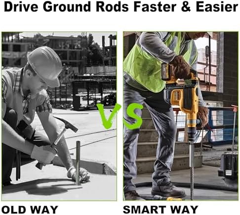 SDS Plus Ground Rod Driver, Fits 5/8 in & 3/4 in Ground Rods, 6.6 in Long, Compatible with All SDS Plus Rotary Hammers
