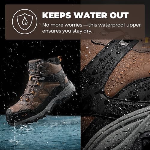 NORTIV 8 Men's Waterproof Steel Toe Work Boots