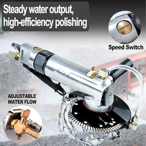 Air Angle Grinder 4-1/2", Wet Stone Polisher Grinding Tool for Polishing