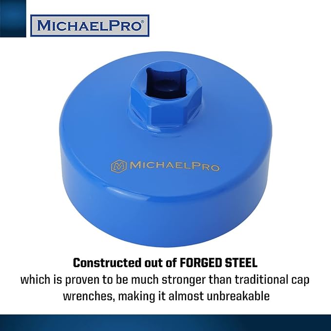 MichaelPro 64.5mm Forged Steel Oil Filter Cap Wrench for Toyota, Lexus, 14 flutes | Easily Remove Stubborn Oil Filters | Tough Lexus & Toyota Oil Filter Tool | MP009081