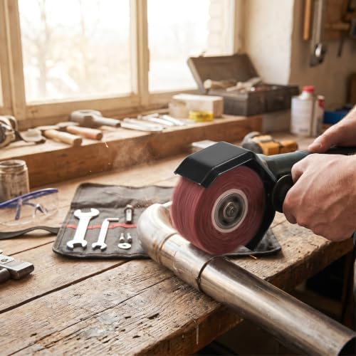 Metal Burnishing Machine, Burnishing Polishing Machine Kit Angle Grinder Attachment for Wood Metal Grinding M10 With Comfortable Handle