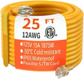 HUANCHAIN 25 FT 12/3 Gauge Extension Cord Yellow, Outdoor Electric Cable