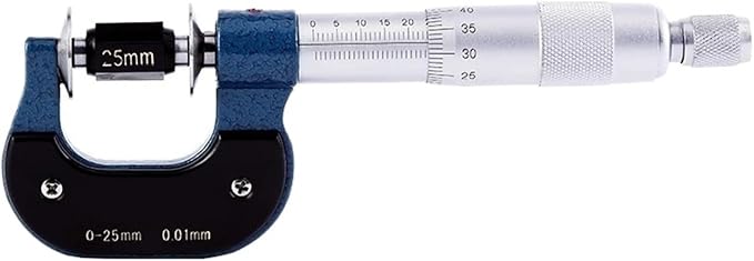 Disc Micrometer 0-25mm 25-50mm 50-75mm 75-100 Outside Micrometers for Lengths of Gear Teeth Paper Thickness Gauge Measuring Tool(0-25)