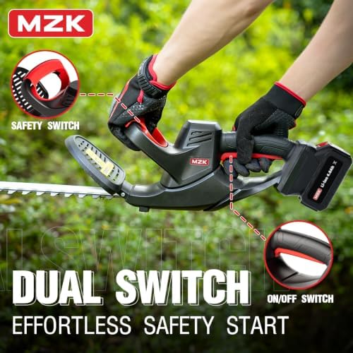 MZK 20V Cordless Hedge Trimmer, Bush & Shrub Cutter, 22-Inch Blade