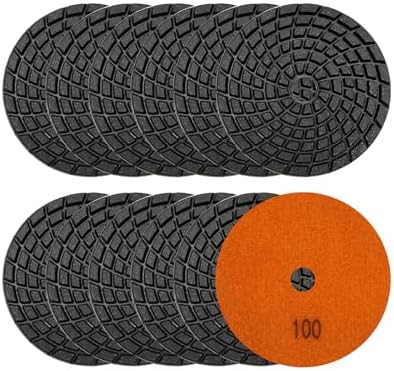 SHDIATOOL 4-Inch Diamond Polishing Pads 12PCS for Concrete 100 Grit