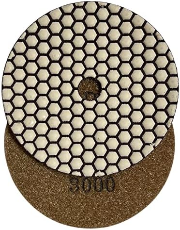 5" Dry Stone & Concrete Polishing Pad, 1.5mm Segment Height, 3000 Grit