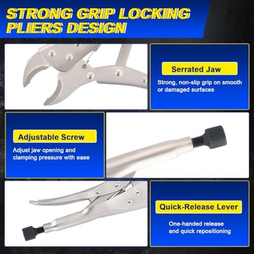 DASBET Locking Pliers Slide Hammer Set 9.8" Locking Pliers