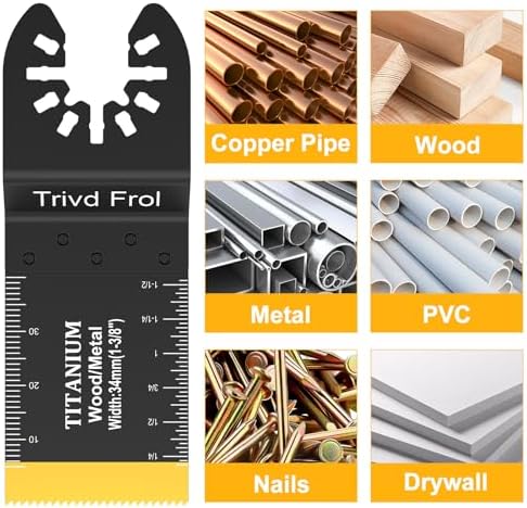 Trivd Frol 25 PCS Titanium Oscillating Saw Blades Metal Cutting