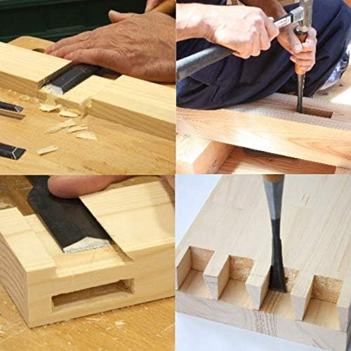 KAKURI Japanese Wood Chisel Set 3-Piece for Woodworking (Long Handle)