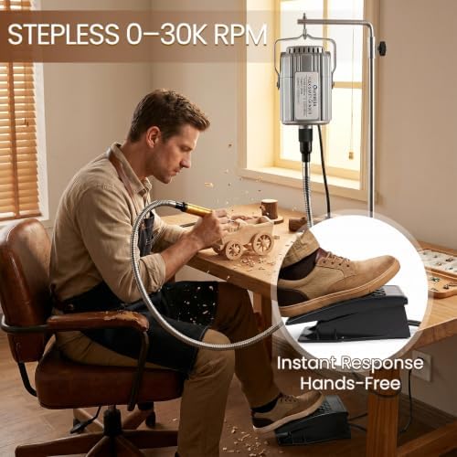 1200W Flex Shaft Rotary Tool, 30000RPM Hanging Grinder