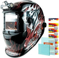 TRQWH Welding Helmet with Light True Color Auto Darkening Welding Helmets for Men Solar Powered Welding Hood with 2 Arc Sensor Wide Shade 4/9-13 for TIG MIG ARC Cool Welder Mask