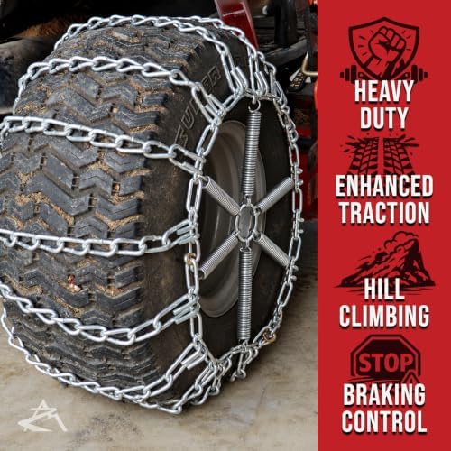 The ROP Shop Pair of 2 Link Tire Chains & Tensioners 23x8.5x12