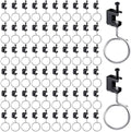 Tandefio 100 Set 1/4"-20 Spring Steel Beam Clamps Metal Beam Hangers Bolt on Clamp with Metal Machine Threaded Bridle Rings for Pipe Cable Woodworking Tool (Black,2 Inch Bridle Rings)
