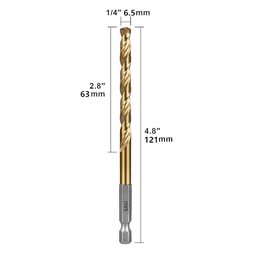 SALI Cobalt Drill Bit Set,10 Pack 1/4 Inch High Speed Steel Hex Shank Jobber Drill Bits, for Hardwood, Aluminum,Metal,Copper,Alloyed Steel