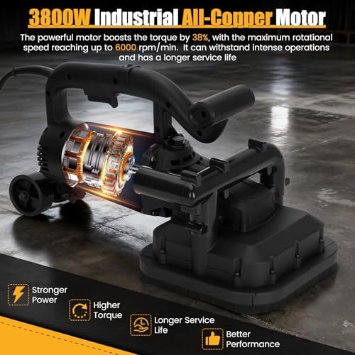 4-Head Concrete Grinding Machine, 3800W Copper Motor for Concrete Grinding