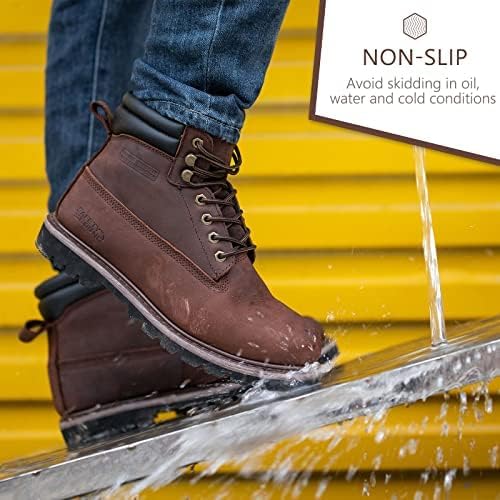 Work Boots for Men Soft Toe Waterproof Leather Workboots