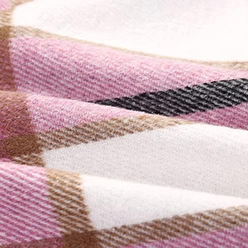 IDEALSANXUN Womens Plaid Wool Skirts Elastic Waist A-Line Pleated Tartan Long Skirts