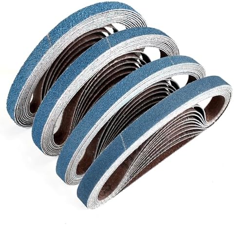 3/8 x 13 Inch Zirconia Sanding Belts, 40Pcs 10 Each of 40/60/80/120 Grits