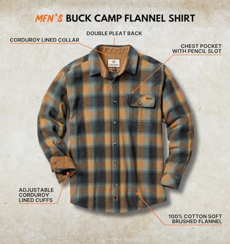 Legendary Whitetails Mens Flannel Long Sleeve Button Down 100% Cotton Shirt