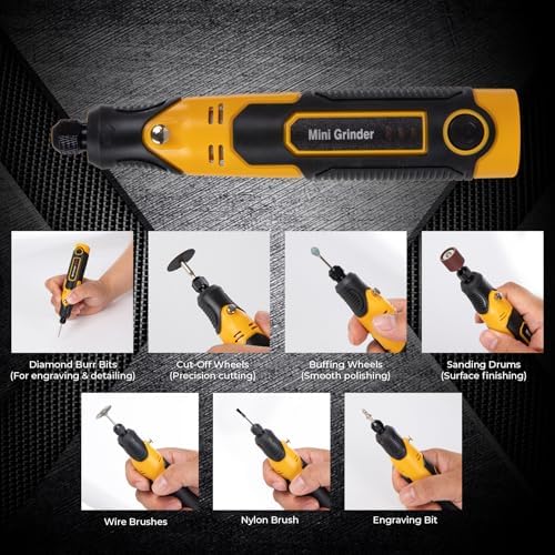 3.6V Cordless Rotary Tool Kit, 55-Piece Mini Grinder Set with Diamond Burrs, Cut-Off Wheels, Sanding Drums for Engraving, Polishing, Cutting, Resin Crafts