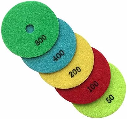 4" Dry Stone Polishing Pads Set, 50-800 Grit