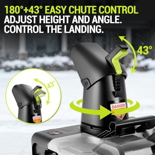 Electric Cordless Snow Blower: DEKOPRO 40V Brushless Electric Snow Blower, 20" Cordless Snow Thrower with 2x4.0Ah Batteries, Charger, LED Light & Adjustable Chute for Driveway, Sidewalk, Steps & Patio