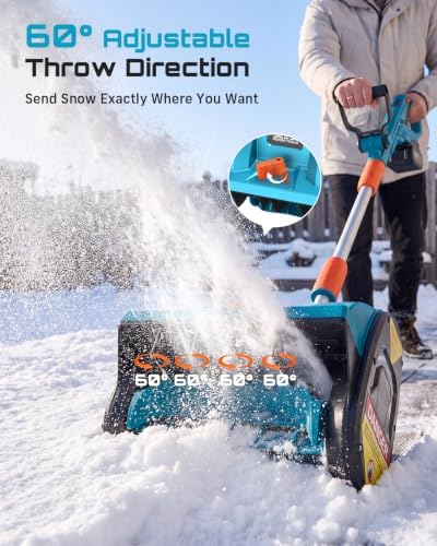 Seesii 20V Cordless Snow Shovel, 12" Electric Snow Blower, Lightweight