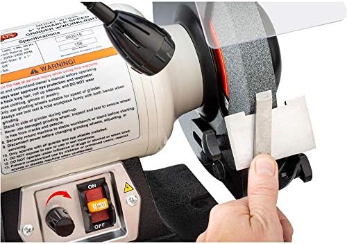 Shop Fox W1840 Variable-Speed Grinder with Work Light, 8",Black,white