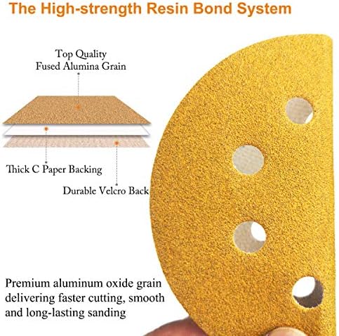 5-Inch 8-Hole Hook and Loop Sanding Discs 120-Grit, 200-Pack