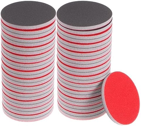 uxcell 50pcs 1200 Grit Sanding Sponge 3" Hook and Loop Sponge Sanding Disc