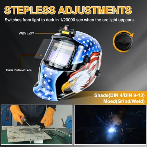 TRQWH Welding Helmet Auto Darkening Welding Hood with Welding Gloves