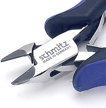 Side cutting pliers 5'' Tungsten-carbide tipped - schmitz 3432HS22 - tapered head, relieved jaws with fine bevel - ESD Dissipative - Hightech tool for professionals - Made in Germany - Solingen