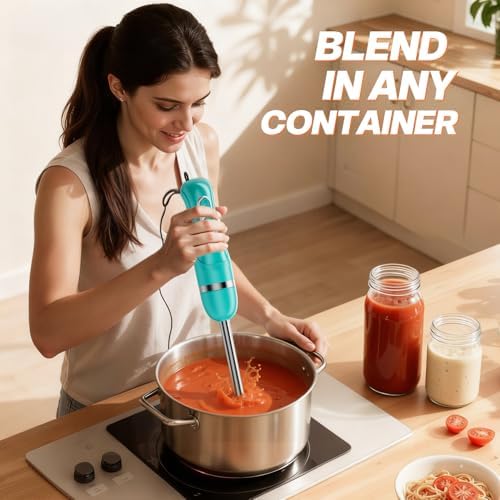 Turelar Immersion Blender Corded 400W, 2 Speed, Emulsifier, Blend, BPA-Free