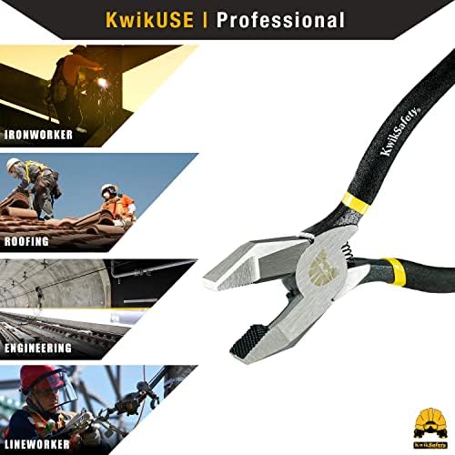 KwikSafety - Charlotte, NC - PINZA Ironworker Pliers Spring Loaded Action Side Cutters Steel Rebar Wire Cutters Bi-Material Tempered Handles & Aggressive Cross-Hatched Knurl Lineman Pliers