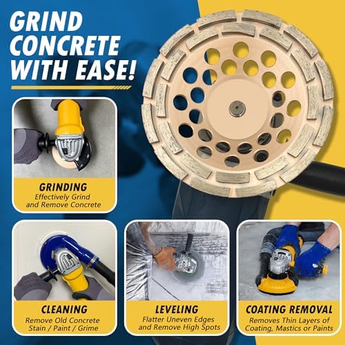 7" Diamond Grinding Wheel for Concrete 24 Dbl Row Segments 5/8"-11