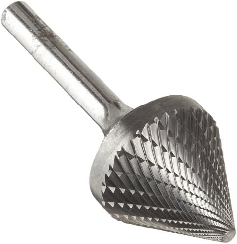 Drill America SJ-9 Carbide Burr/Rotary File 60 Degree Included Angle Double Cut for Die Grinder 1" Dia. x 15/16" Cut Length with 1/4" Shank and 2-3/4" Overall Length, DUL Series