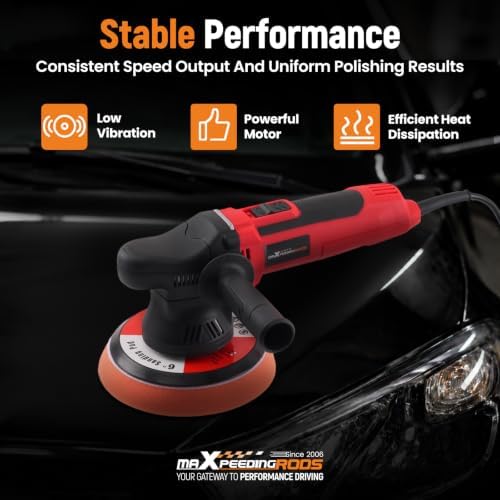 maXpeedingrods 6 Inch Dual Action Car Buffer Polisher