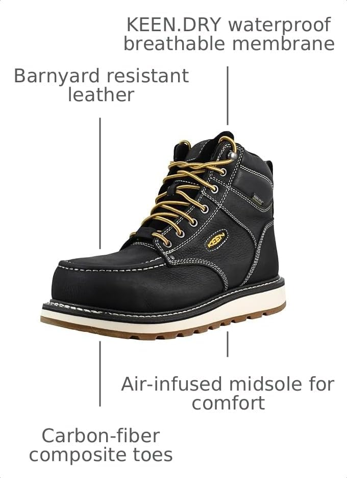 KEEN Utility Men's Cincinnati 6" Composite Toe Waterproof Wedge Work Boots