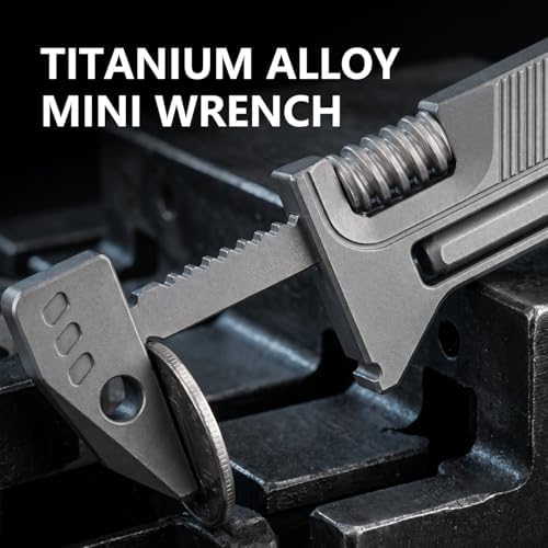 WARHERO Titanium EDC Pry Bar Multitool with Ratchet Screwdriver, Wrenches, Crowbar, Bottle and Box Openers, Compact Versatile Pocket Pry Bar for Everyday Carry