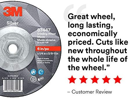 3M Silver Depressed Center Grinding Wheel, 87447, 36+, T27 Quick Change