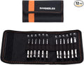 Dandeeler 12 Piece Flat Head Drill Bit Set Slotted Bits SAE 3" Long, S2 Steel, with Tool Bag