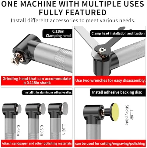 Designed for Narrow Spaces: IZIO 6-Variable Speed Compact Grinder & Polisher - Mini Rotary Tool 10 Rotary Burrs, Perfect for Intricate Crafts & Repairs