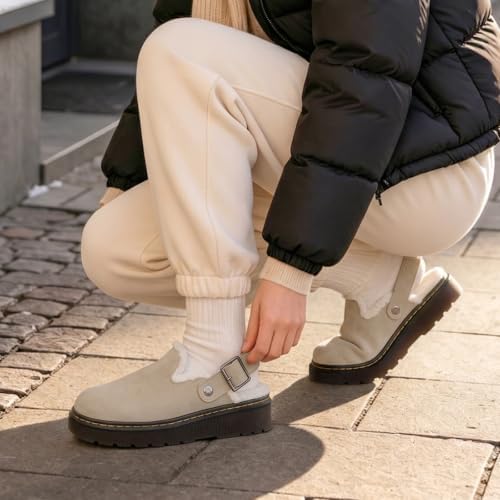 Athlefit Women's Slip On Suede Clogs with Back Strap