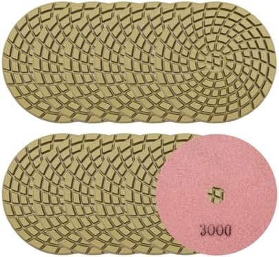 SHDIATOOL 4" Diamond Polishing Pads for Concrete Wet Polish Grit 3000(12-Pack)