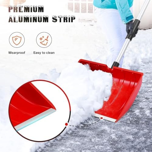 Snow Shovel for Driveway Home Garage Snow Removal 48 inch Long（Black）