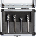 SpeTool Carbide Rotary Burr For Aluminum (Non-Ferrous) Poring And Polishing Bits (Non-Ferrous) 1/4 inch shank 4Pcs/Pack