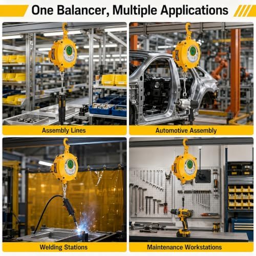 Spring Balancer, 20-33lbs Retractable Spring Balancer with Hook, 5 Ft Adjustable Retractable Tool Fixture Holder for Assembly Lines, Automotive Processing, Accessory Welding, etc